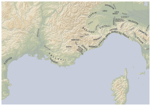 Popoli testimoniati come liguri dalle fonti.I liguri nelle loro sedi transalpine e italiane