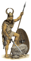 Il guerriero ligure del III secolo A.C. (Disegno inklink Firenze/ink Agency)